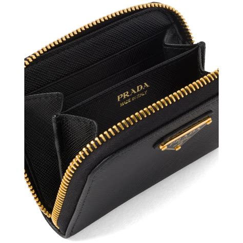 prada saffiano card case black|prada saffiano card wallet.